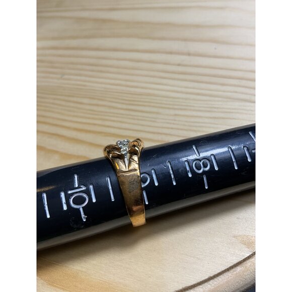 Gold Tone Braided Swist Band with Clear Rhinestone Accents - Picture 4 of 4